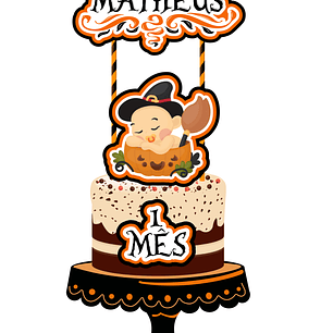 Arquivo Topo de Bolo Halloween Bebê na Abóbora