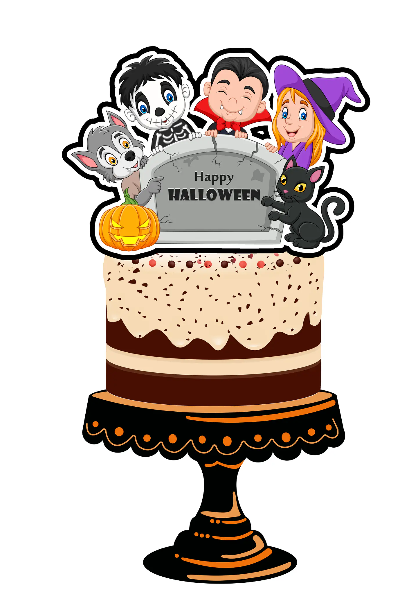 Arquivo Topo de Bolo Halloween Cemitério 1