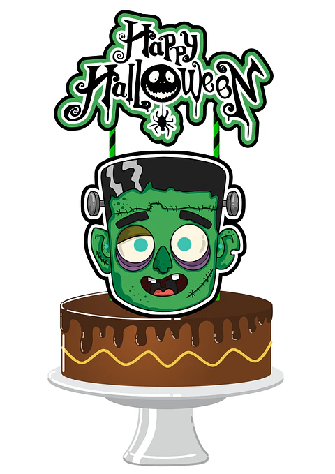 Arquivo Topo de Bolo Halloween Frankenstein