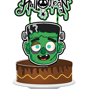 Arquivo Topo de Bolo Halloween Frankenstein