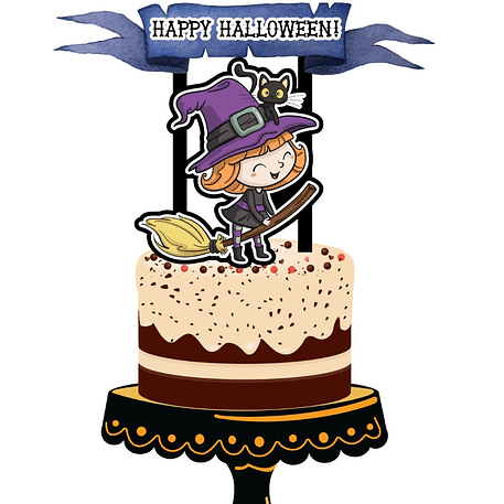 Arquivo Topo de Bolo Halloween Bruxinha 1