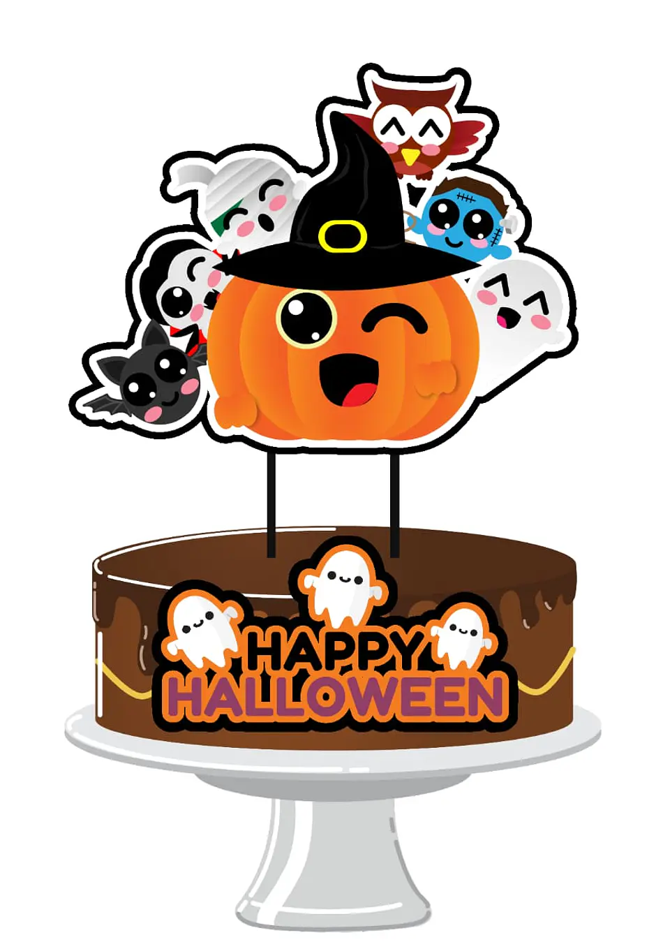 Arquivo Topo de Bolo Halloween Cute 1