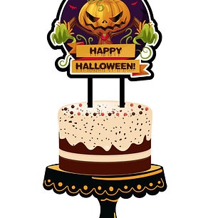 Arquivo Topo de Bolo Halloween Abóbora