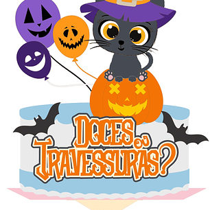 Arquivo Topo de Bolo Halloween Gato Preto - EM CAMADAS