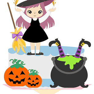 Arquivo Topo de Bolo Halloween Bruxinha - EM CAMADAS