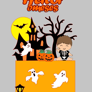 Arquivo Topo de Bolo Halloween Baby Esqueleto - EM CAMADAS