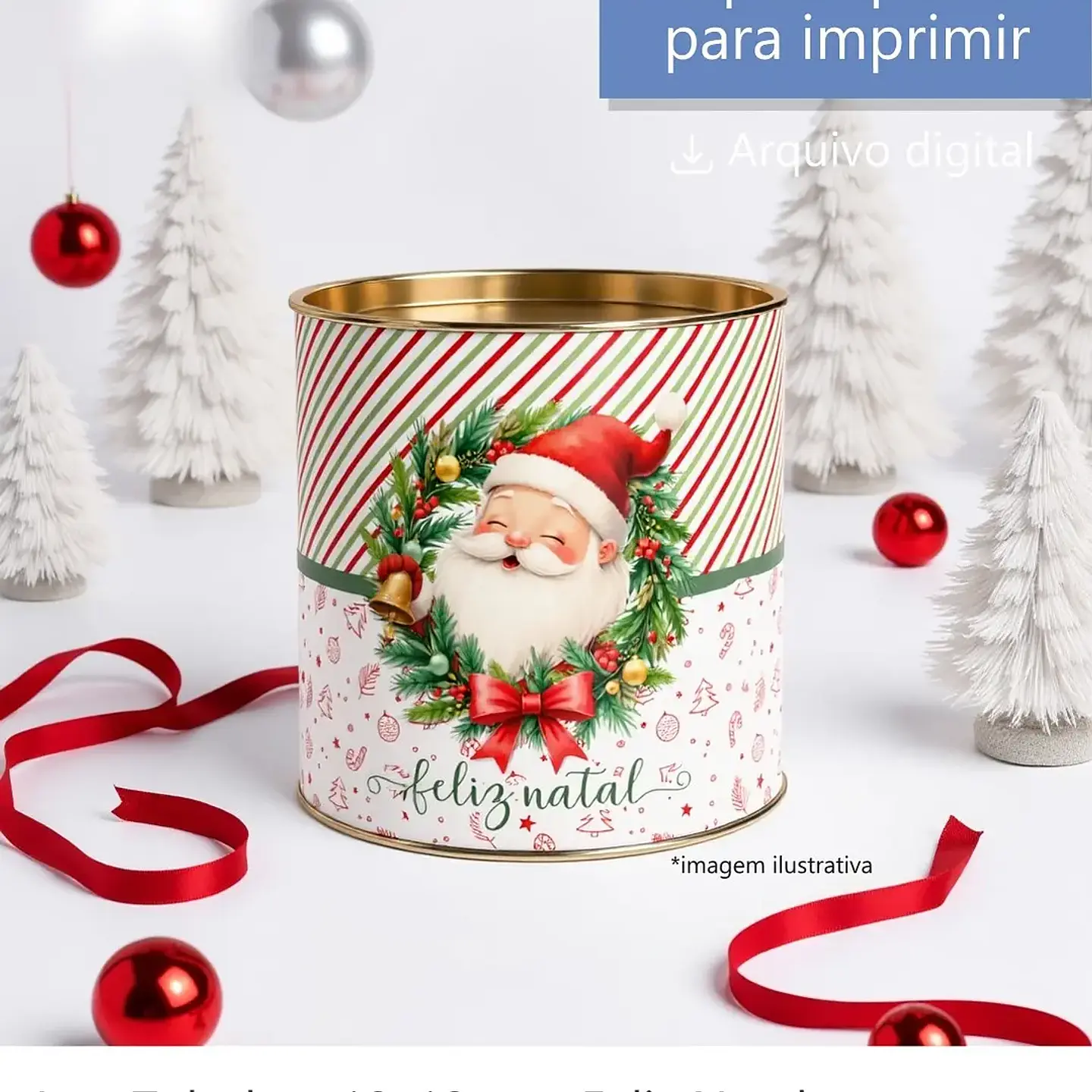 Arquivo Feliz Natal Kit Tubolata 10x10 cm - Balloon Criativo 1