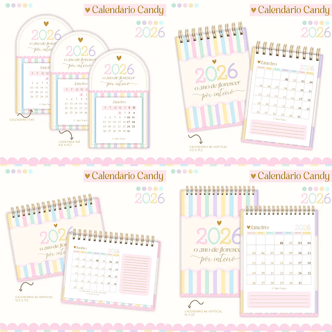 Arquivo Pack Calendários Candy - Lina