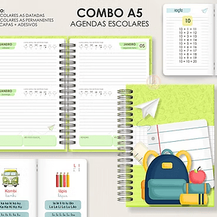 Arquivo Combo Agendas Escolares A5 - Moldes da Lê