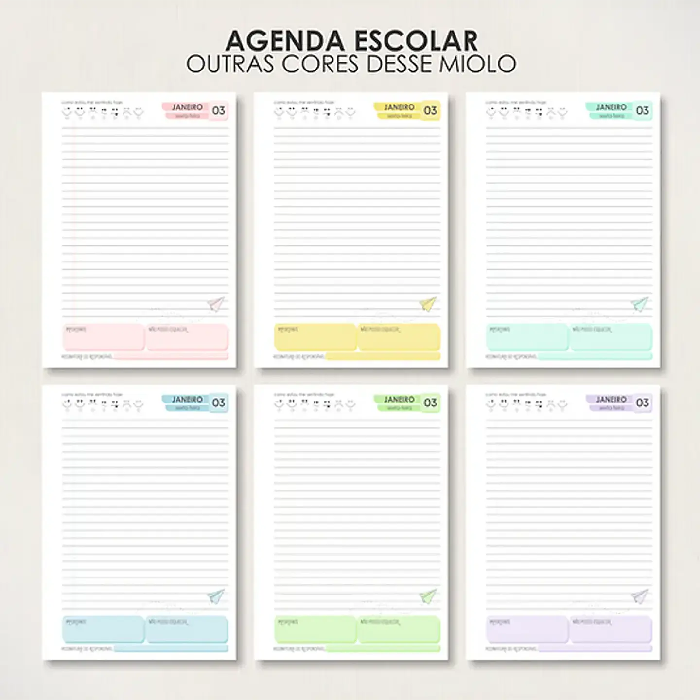 Arquivo Combo Agendas Escolares A5 - Moldes da Lê 2