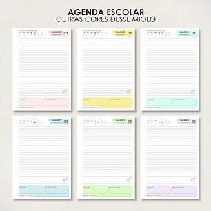 Arquivo Combo Agendas Escolares A5 - Moldes da Lê