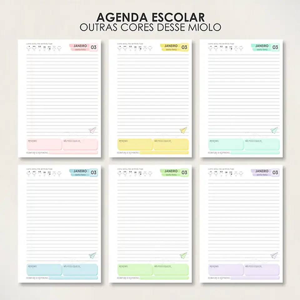 Arquivo Combo Agendas Escolares A5 - Moldes da Lê 2