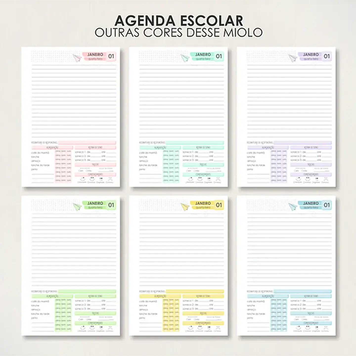 Arquivo Combo Agendas Escolares A5 - Moldes da Lê 4