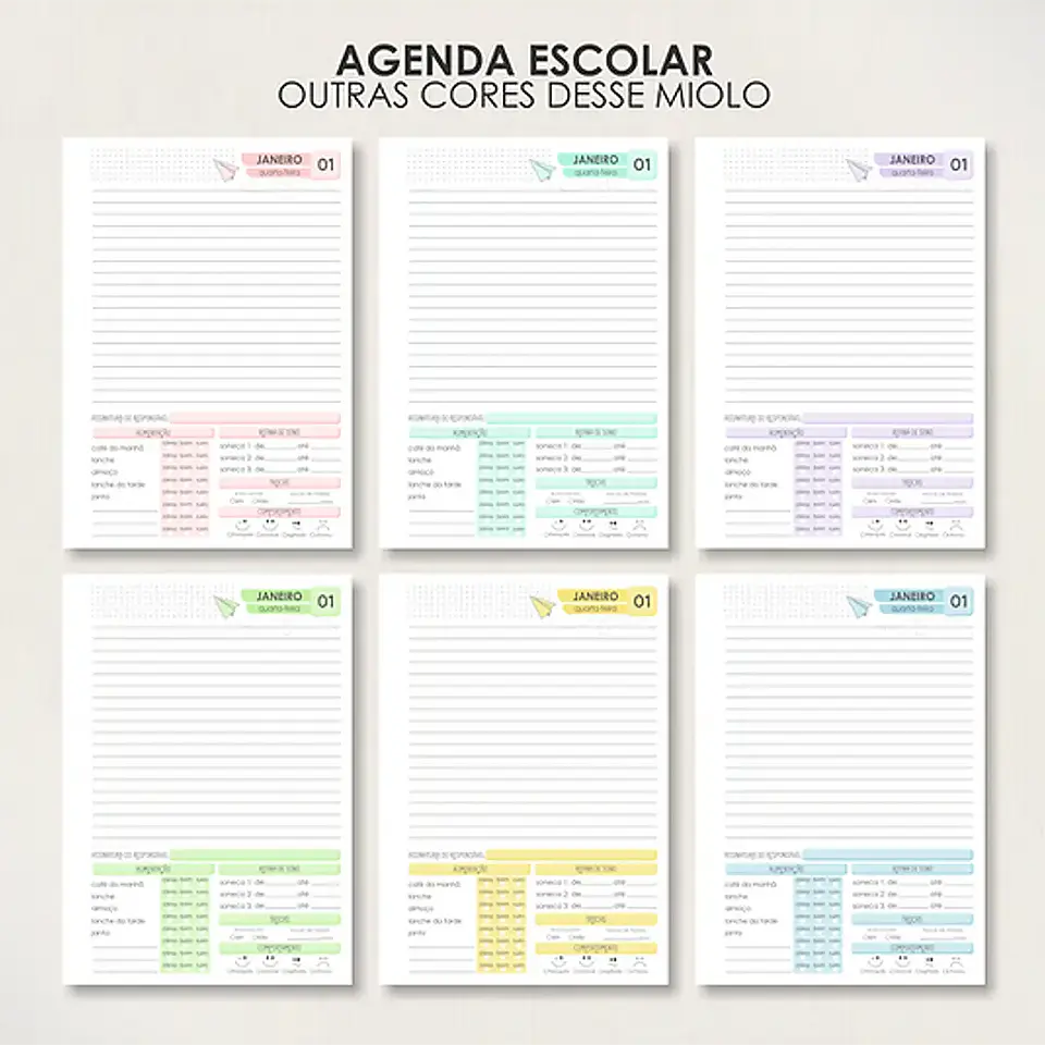 Arquivo Combo Agendas Escolares A5 - Moldes da Lê 4