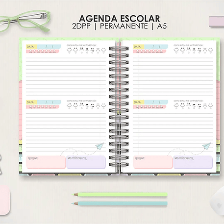 Arquivo Combo Agendas Escolares A5 - Moldes da Lê 5
