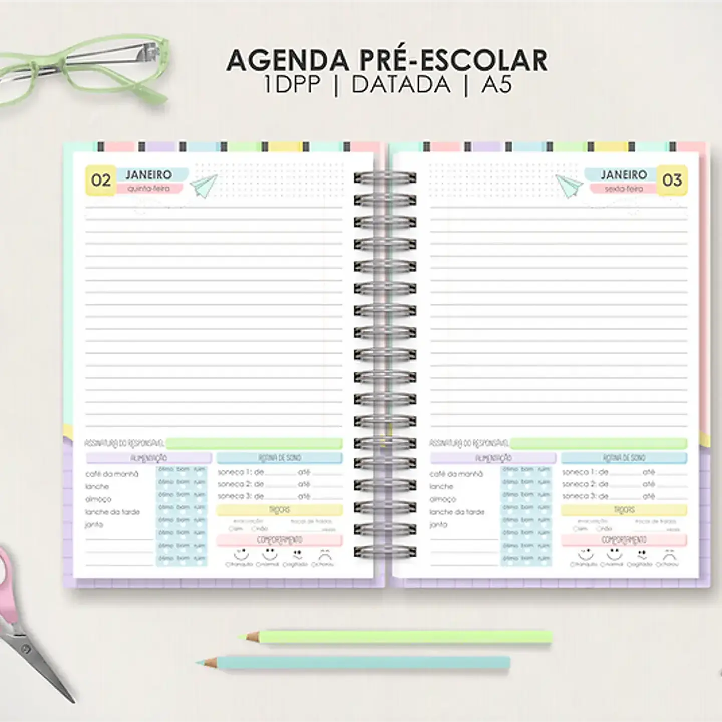 Arquivo Combo Agendas Escolares A5 - Moldes da Lê 6