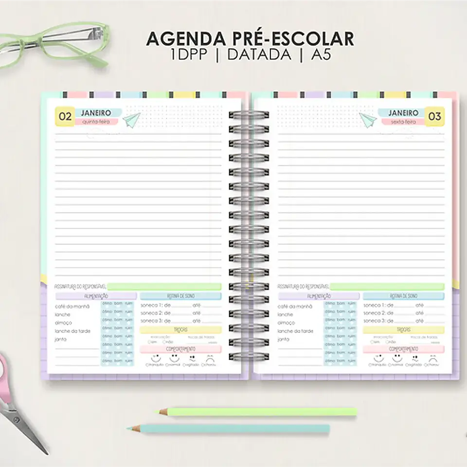 Arquivo Combo Agendas Escolares A5 - Moldes da Lê 6