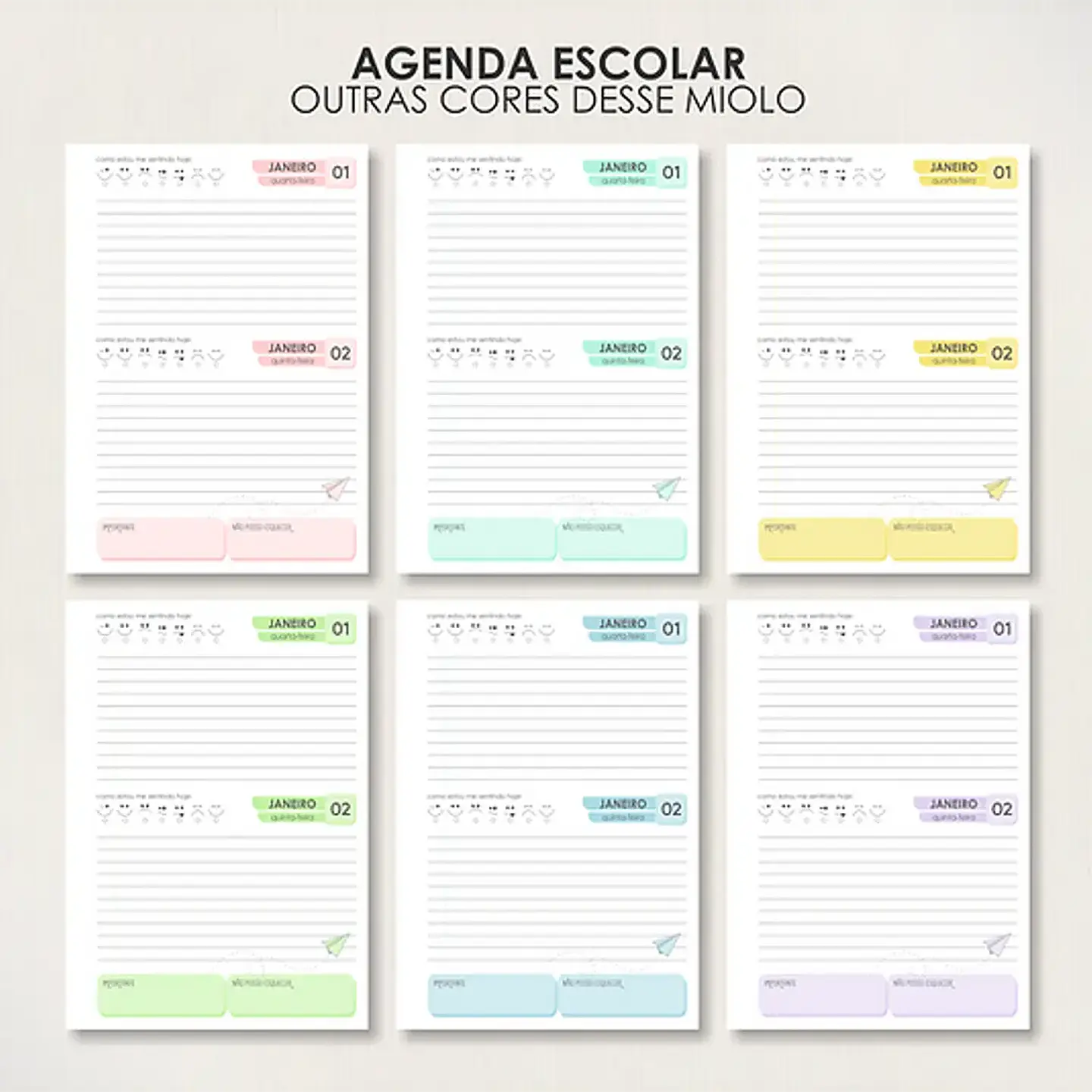 Arquivo Combo Agendas Escolares A5 - Moldes da Lê 8