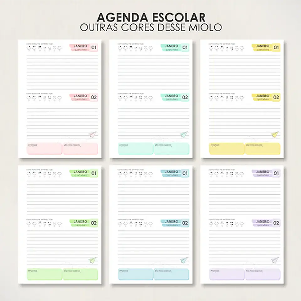 Arquivo Combo Agendas Escolares A5 - Moldes da Lê 8