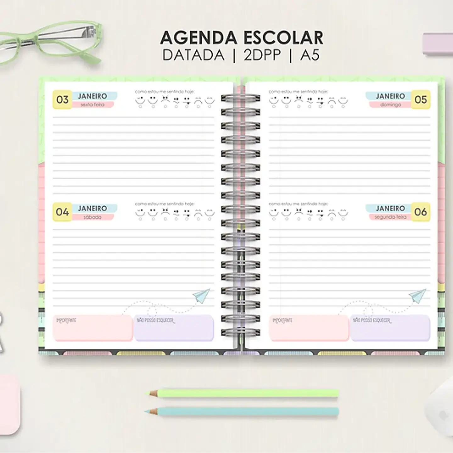 Arquivo Combo Agendas Escolares A5 - Moldes da Lê 9