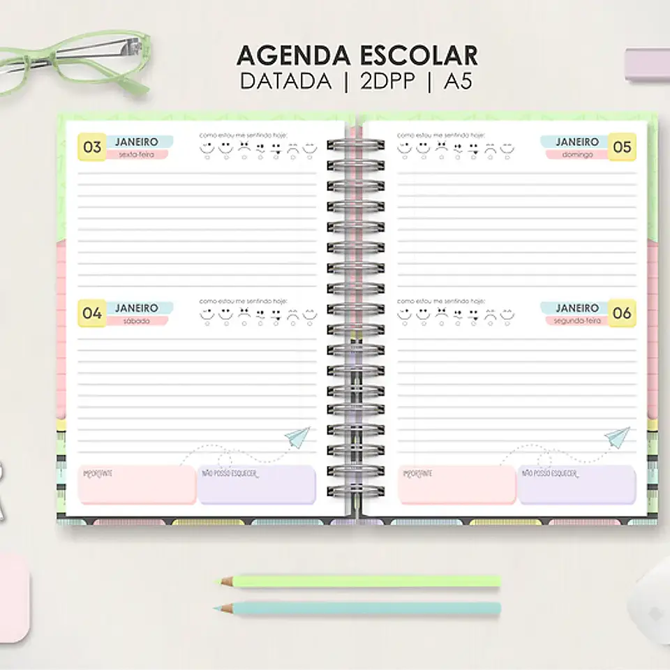 Arquivo Combo Agendas Escolares A5 - Moldes da Lê 9