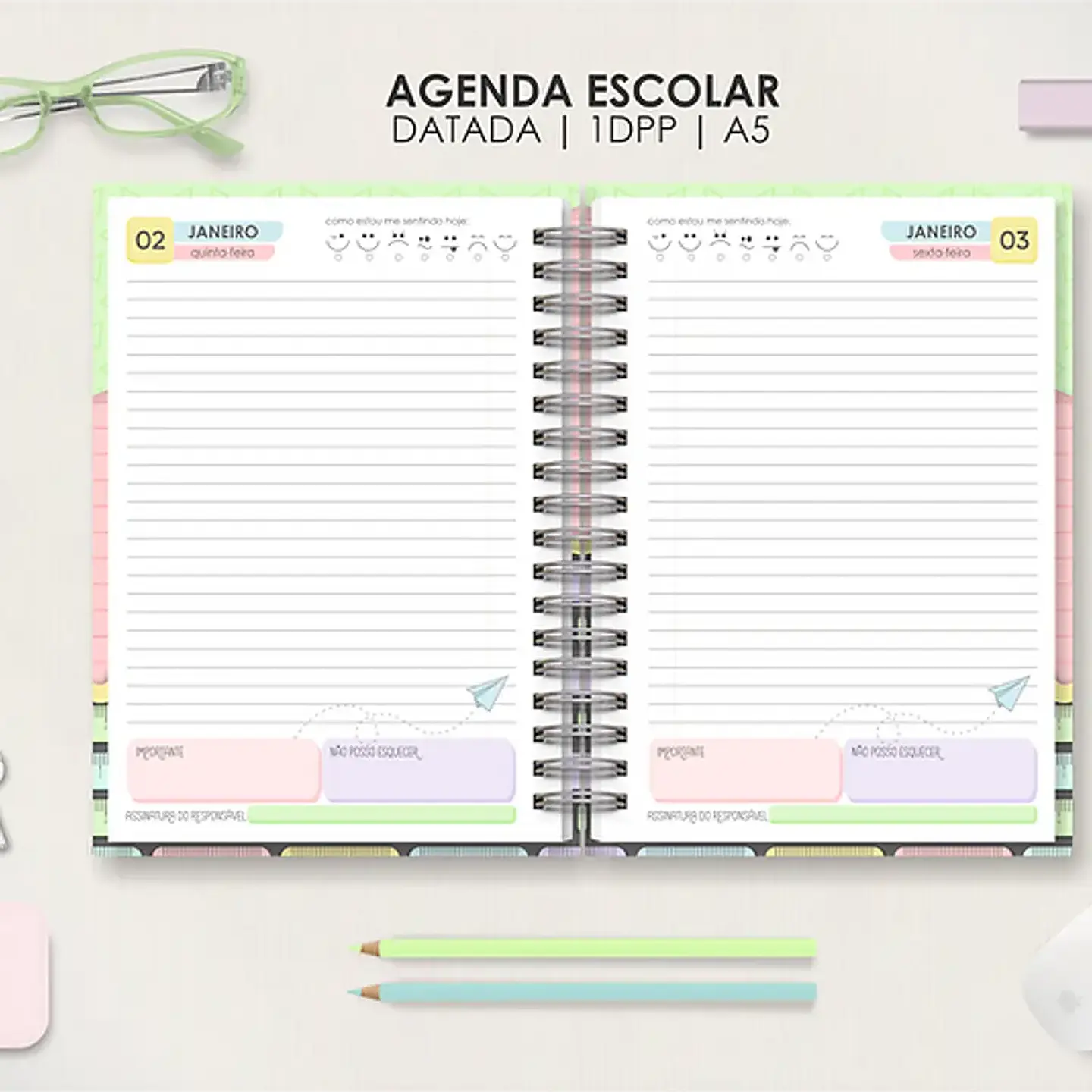 Arquivo Combo Agendas Escolares A5 - Moldes da Lê 12