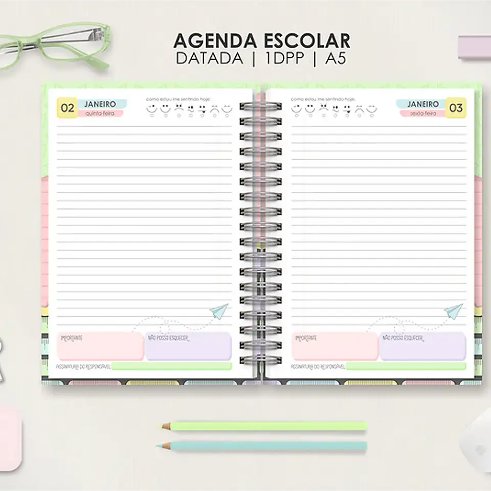 Arquivo Combo Agendas Escolares A5 - Moldes da Lê 12
