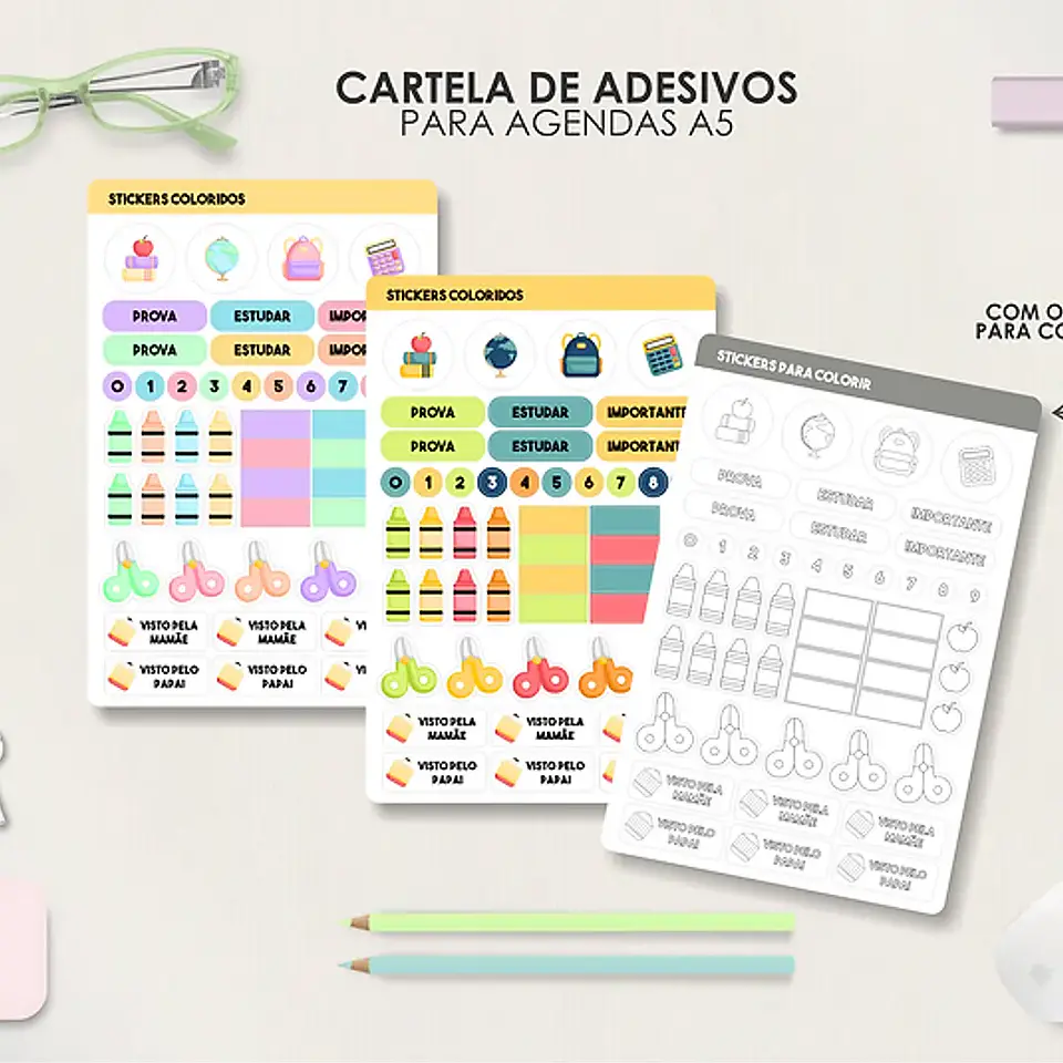 Arquivo Combo Agendas Escolares A5 - Moldes da Lê 15