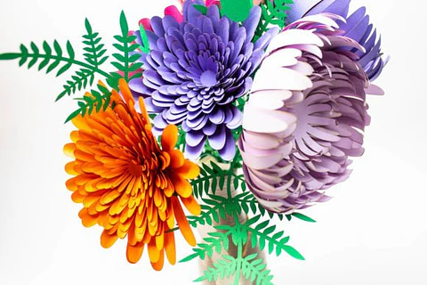 Arquivo de corte Flor Zínia e Crisântemo