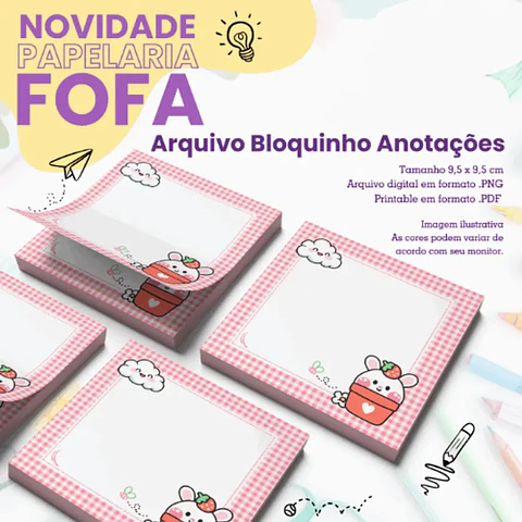 Arquivo Bloquinhos Coelhinho 9,5x9,5 - Cute Corte