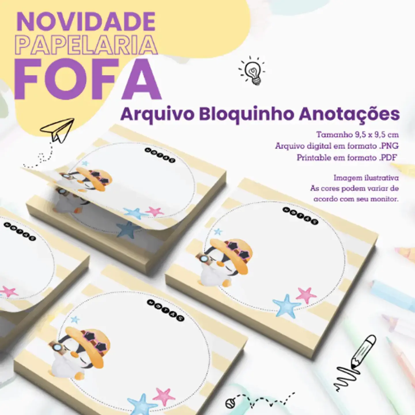 Arquivo Bloquinhos Pinguim 9,5x9,5 - Cute Corte 1