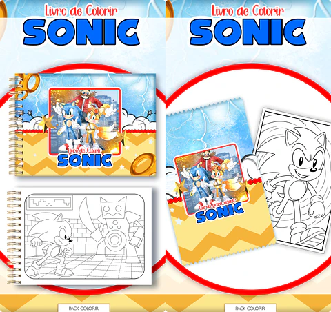 Arquivo Livro de Colorir Sonic - Lina