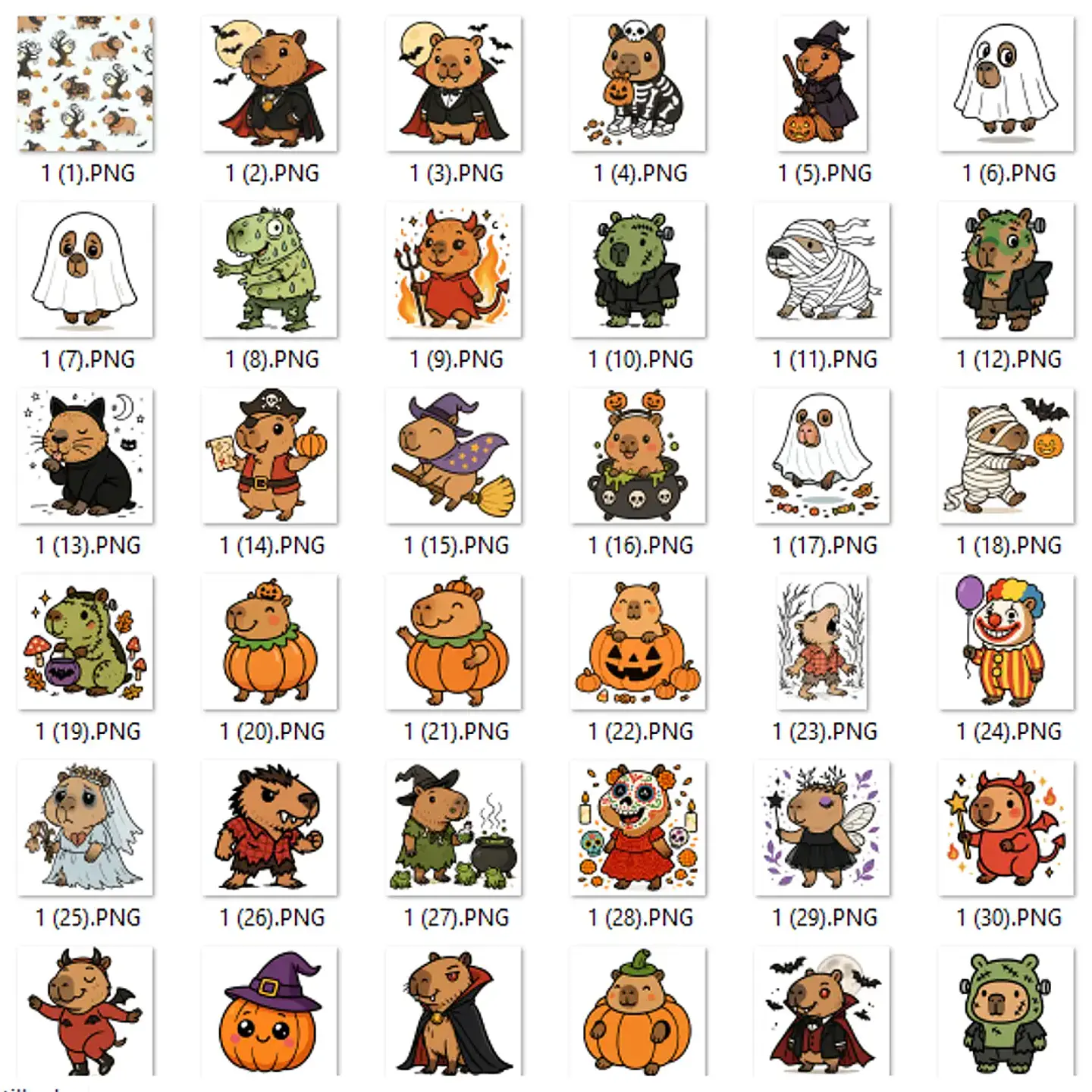 Kit Digital Capivaras Halloween - Caramelo Design 2