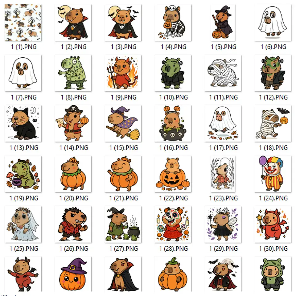 Kit Digital Capivaras Halloween - Caramelo Design 2