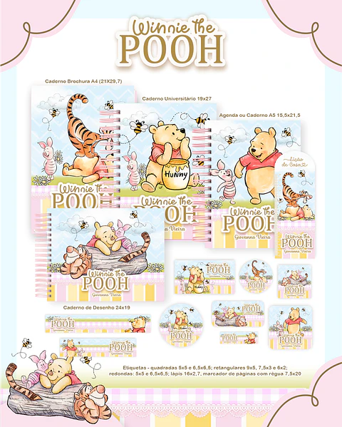 Arquivo Escolar Pooh - Pamella