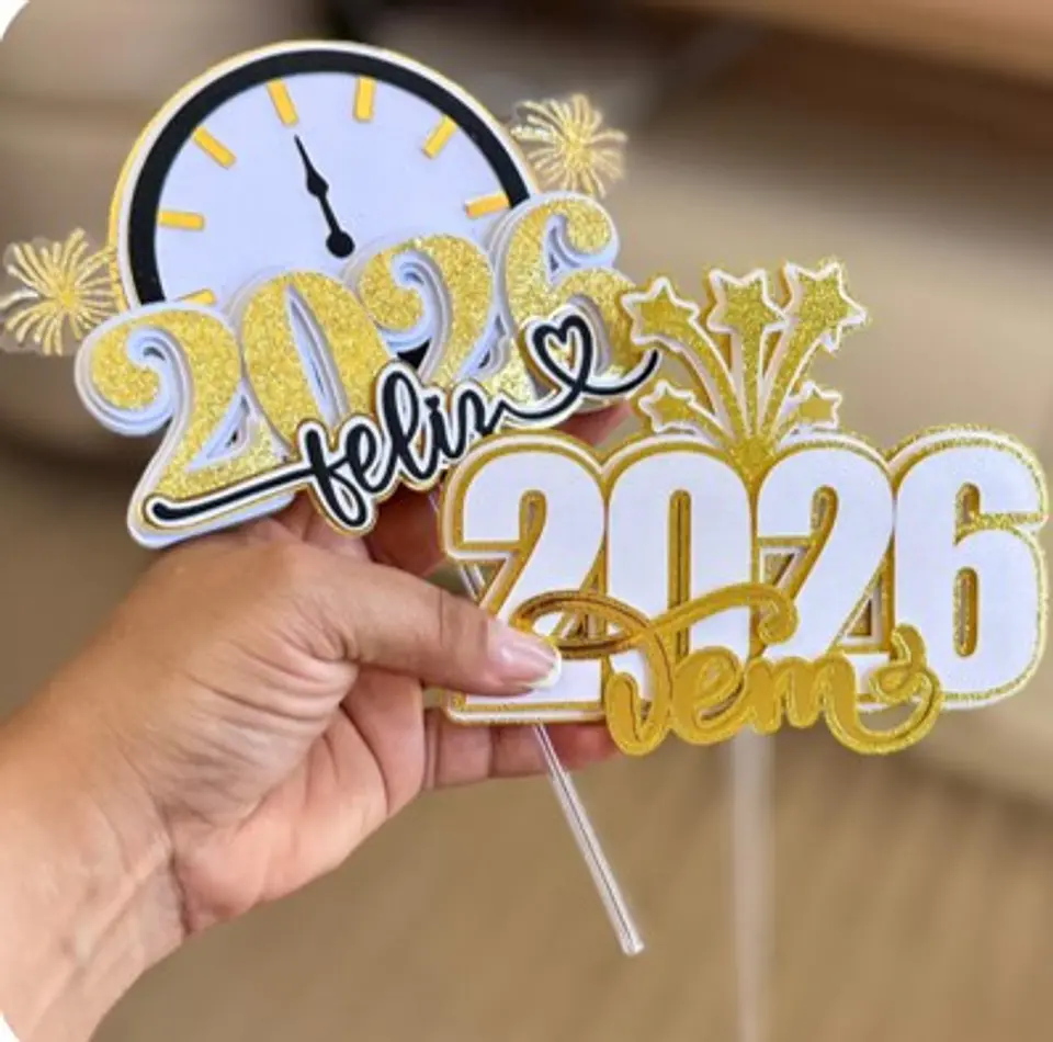 ARQUIVO TOPOS DE BOLO ANO NOVO 2026 COMBO 2