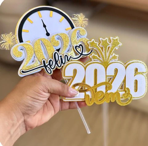 Arquivo Topo de Bolo Feliz 2026 e Vem 2026