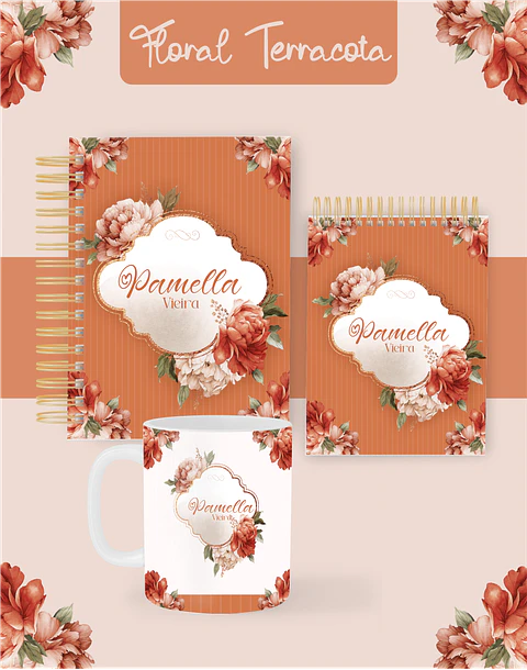 Arquivo Encadernação 2026 Floral terracota - PAMELLA