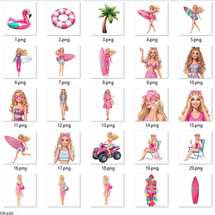 Kit Digital Barbie Malibu - MK Criativos