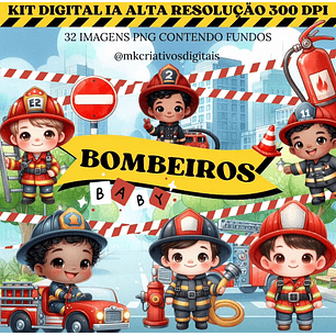 Kit Digital Bombeiros Baby - MK Criativos