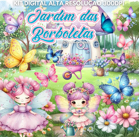 Kit Digital Jardim das Borboletas - MK Criativos
