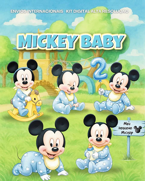 Kit Digital Mickey Baby - MK Criativos