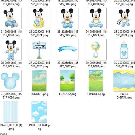 Kit Digital Mickey Baby - MK Criativos 3