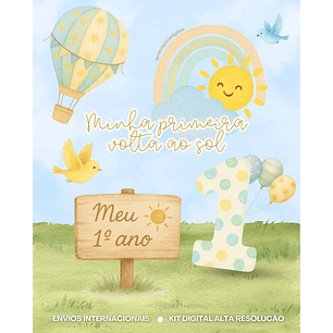 Kit Digital Minha Primeira Volta ao Sol - MK Criativos