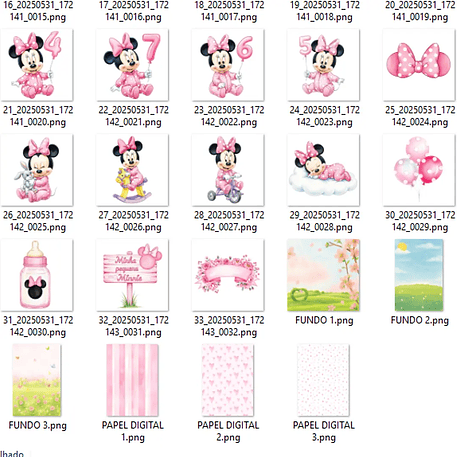 Kit Digital Minnie Baby - MK Criativos 2