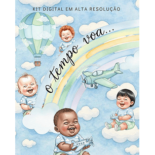 Kit Digital O Tempo Voa Masculino - MK Criativos