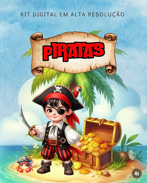 Kit Digital Piratas Aquarela - MK Criativos