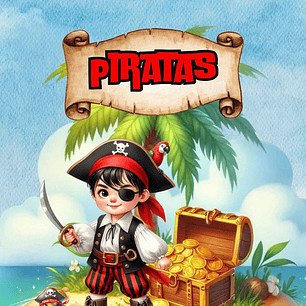 Kit Digital Piratas Aquarela - MK Criativos