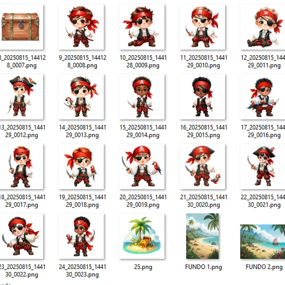 Kit Digital Piratas Aquarela - MK Criativos 3