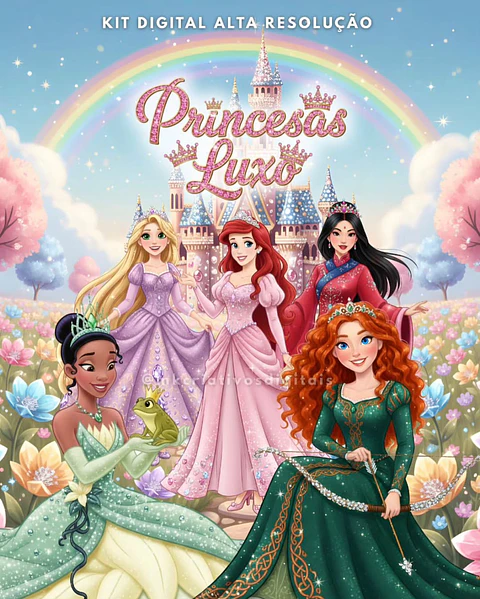 Kit Digital Princesas Luxo Adultas - MK Criativos